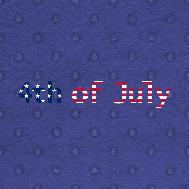 4th of July Typography in Stars and Stripes Text by ellenhenryart